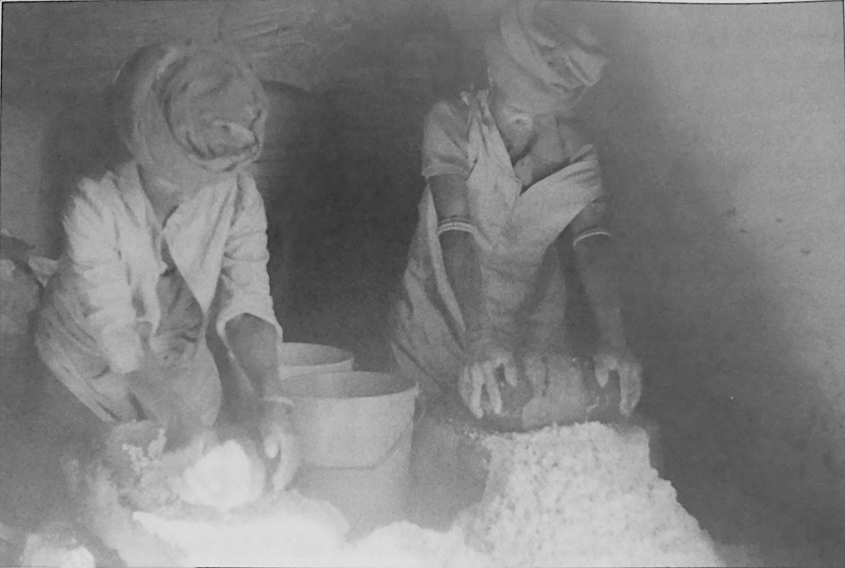 Xhosa beer-party. Grind the maize. 1980